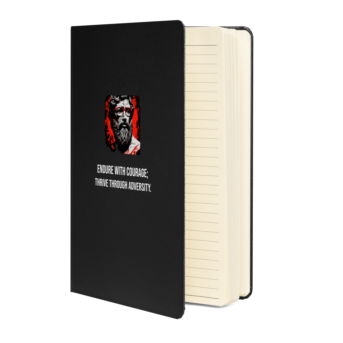 Hardcover bound notebook - Endure with courage; thrive through adversity.